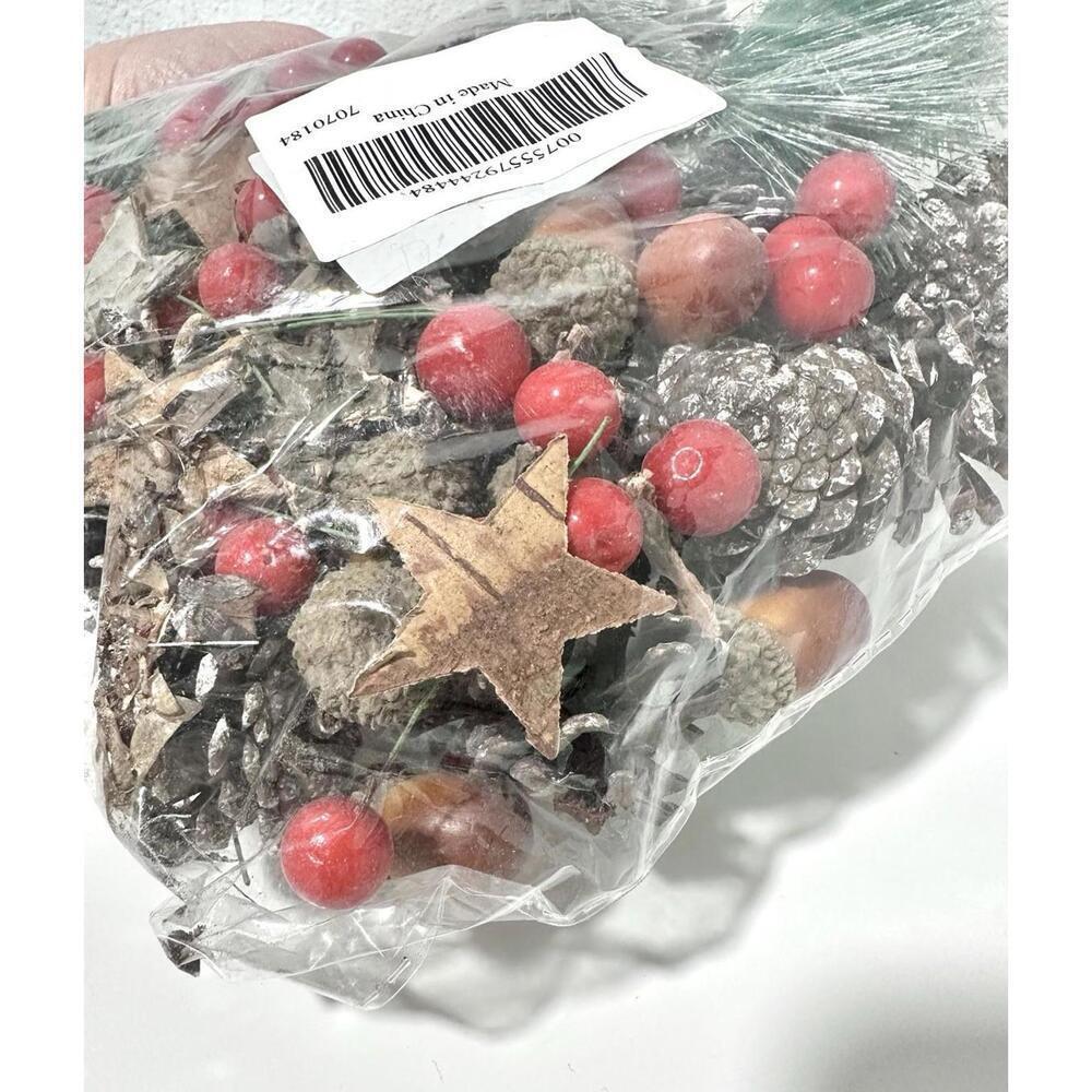 NEW Christmas Pinecone Decoration Set Berries Acorns Pine Needles Holiday Decor - Picture 5 of 5